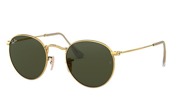 Ray-Ban Round Metal Sunglasses - Gold Frame / Green Lens - Unisex