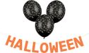 PartyDeco guirlande/banderole d'Halloween - 2,5 mètre - orange - en papier - incl. ballonnen