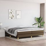 vidaXL Cadre de lit boxspring, marron foncé, 200x200 cm, rembourré