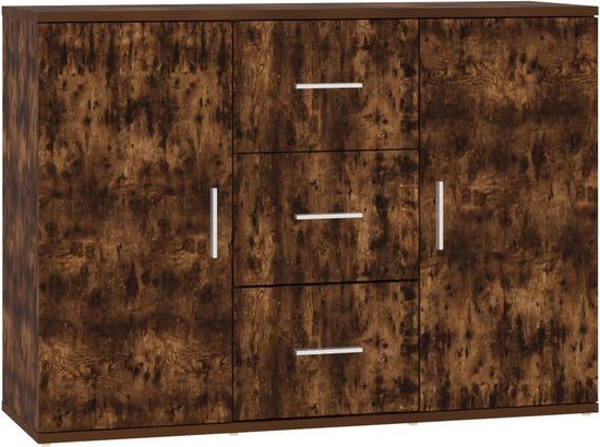 vidaXL Dressoir 91x29,5x65 cm bewerkt hout gerookt eikenkleurig
