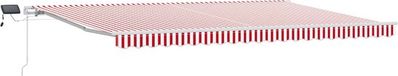 vidaXL Parasol manuel avec éclairage LED à énergie solaire 5 x 3 m Rouge