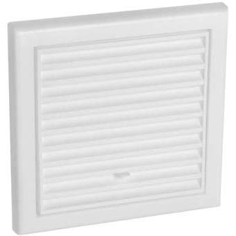 Plieger Kunststof Ventilatierooster met Gaas/Trekkoord - Ã¸ 100 mm 154 x 154 mm - Wit wit