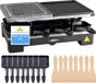 TK Gruppe Raclette-set voor 8 personen - Grillplaat en steenplaat met antiaanbaklaag - Tafelgrill inclusief pannetjes en schraper