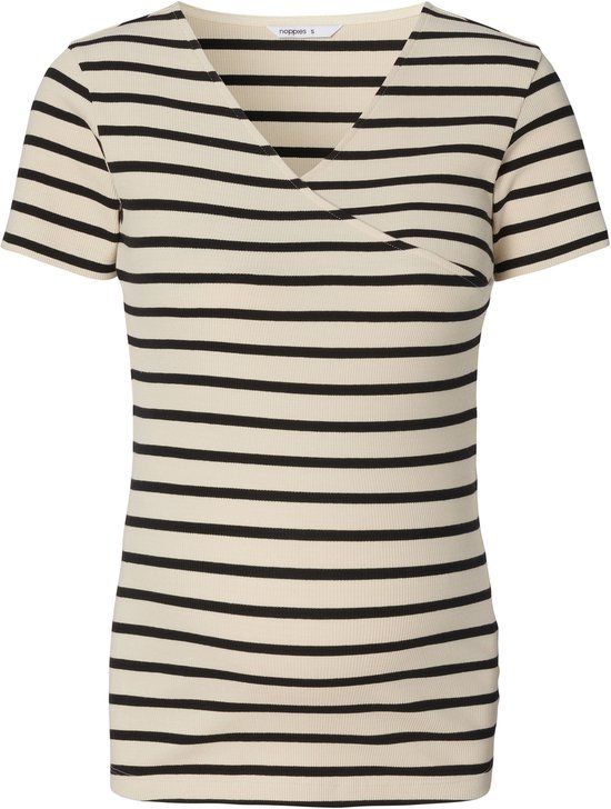 Noppies Top Sanson Zwangerschap - Maat M - Cream Stripe
