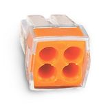 CMK-104 klemblok (2 stuks/blister) transparant met oranje details