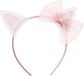 PartyDeco Kattenhoofdband met strik, roze