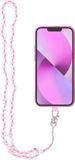 Cofi Smartphone-Tragegurt Anhänger Perlen kompatibel mit Smartphone / Kabellänge 74cm (37cm in einer Schlaufe) / für Hals - hellrosa
