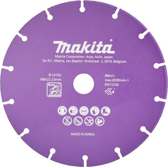 Makita Accessoires Makita Diamantschijf voor metaal 180x22,2 mm B-53702