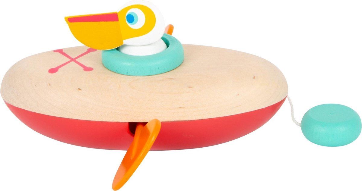 Small Foot Small Foot Badspeelgoed Pelikaan Junior 14 X 12 Cm Hout Rood