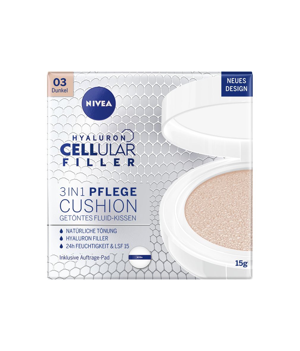 NIVEA Hyaluron Cellular Filler 3in1 Care Cushion - 03 Medium Dark - 15 ml