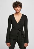 Urban Classics Rib Knit Wrapped Lange cardigan Zwart 5XL