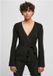 Urban Classics Rib Knit Wrapped Lange cardigan Zwart 5XL