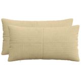 vidaXL Kussensloop 2 pcs ALMELO Grijs Groen 40 x 80 cm corduroy