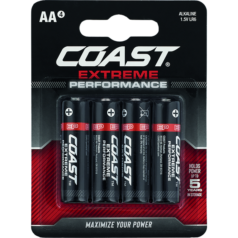 Coast Coast Extreme Performance batterij alkaline penlite AA 4 stuks blist