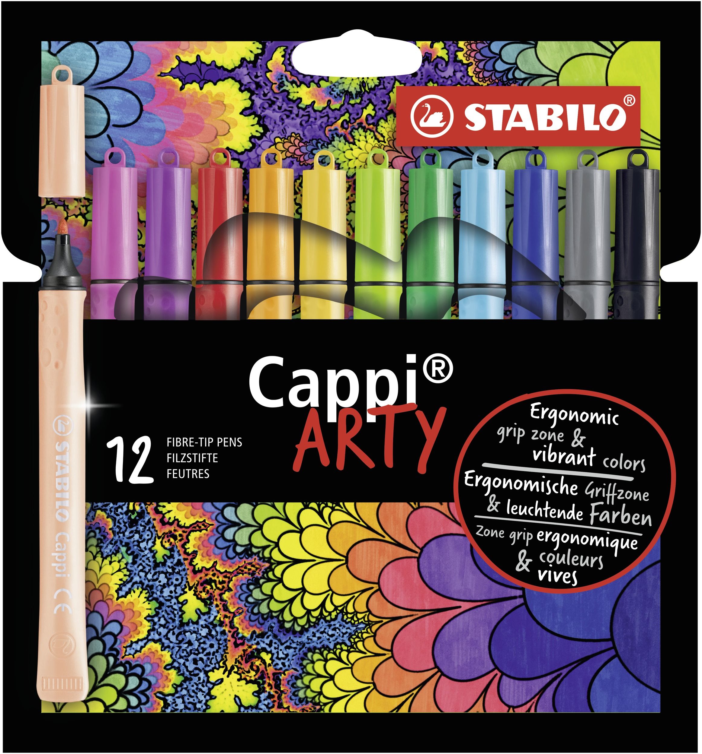 STABILO Cappi - Viltstift - 12 kleuren - ARTY etui