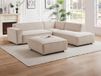 PASCAL MORABITO BORORE Canapé d'angle - Velours côtelé beige - Angle droit - 256x231x75 cm
