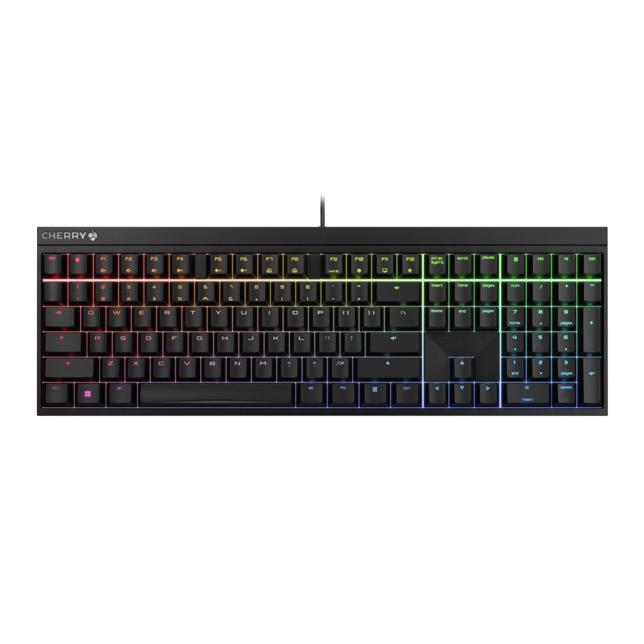 CHERRY MX 2.0S RGB Gaming Keyboard - Black - Cherry MX Red - QWERTY - USB - ANSI
