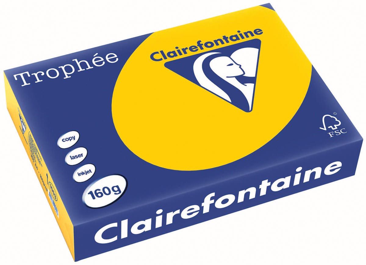 Clairefontaine Trophée Intens A4 zonnebloemgeel 160 g 250 vel