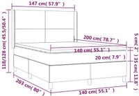 vidaXL Boxspringbed met matras, stof, donkerbruin, 140x200 cm