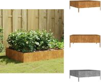 vidaXL Plantenbak verhoogd 100x100x41 cm cortenstaal