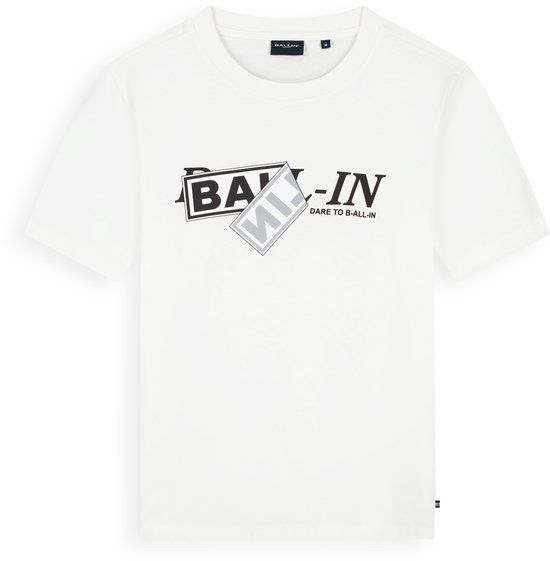 Ballin Amsterdam Heren Regular fit T-shirt Crewneck SS Off White Maat L