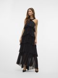 VERO MODA VMFELICIA SL RUFFLE MAXI DRESS EXP Damen Maxikleid Schwarz