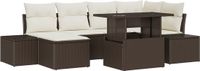 vidaXL Tuinbank Set Bruin Polyrattan