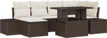 vidaXL Banc de jardin set polyrattan marron