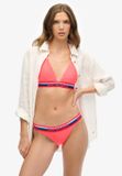 Superdry Gestreepte triangelbikinitop Dames Hyper Fire Pink