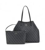 GUESS Schoudertas Shopper Eco Victtoria Large 2 In 1 Tote Coal Logo Donkergrijs