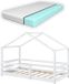 In And Outdoormatch Kinderbed Alf - Grenen - Huisbed - Met matras en valbescherming - 80x160 cm - Wit