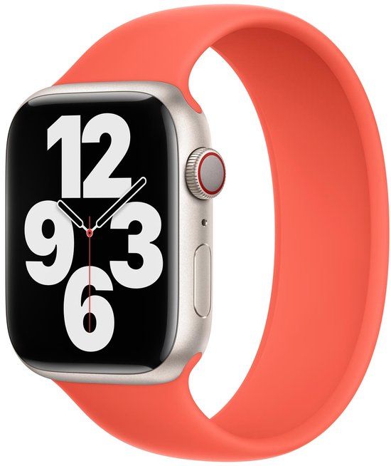 Apple Siliconen solobandje voor de Apple Watch | 38/40/41/42 mm - Maat 5 - Nectarine