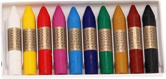 Manley Waskrijt Gekleurd Junior 6 Cm 10 Stuks - Multicolor