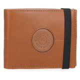 Pepe Jeans Cracker Portemonnee met elastische band, beige, 11,5 x 8,5 x 1 cm, leer van Joumma Bags