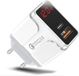 DrPhone HALO5 PRO Qualcom 3.0 Quick Charge 18W Thuislader met PD QC3.0 Type-C Fast Charger & LED-display real-time status - Wit