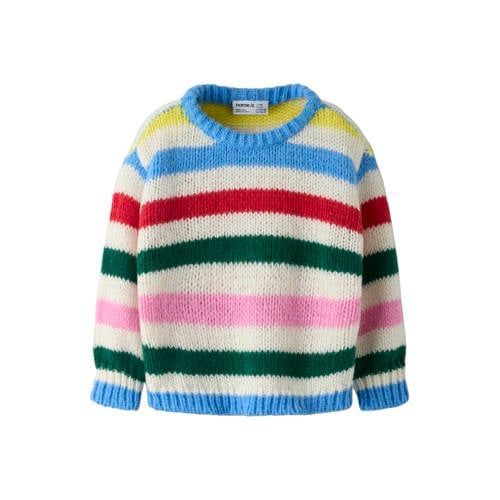 NAME IT MINI gebreide gestreepte trui - blauw