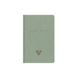 Clairefontaine 107596C - Flying Spirit Green notitieboek, textielstiksel, 9 x 14 cm, 96 pagina's, gelinieerd, verschillende motieven, ivoorkleurig papier, 90 g