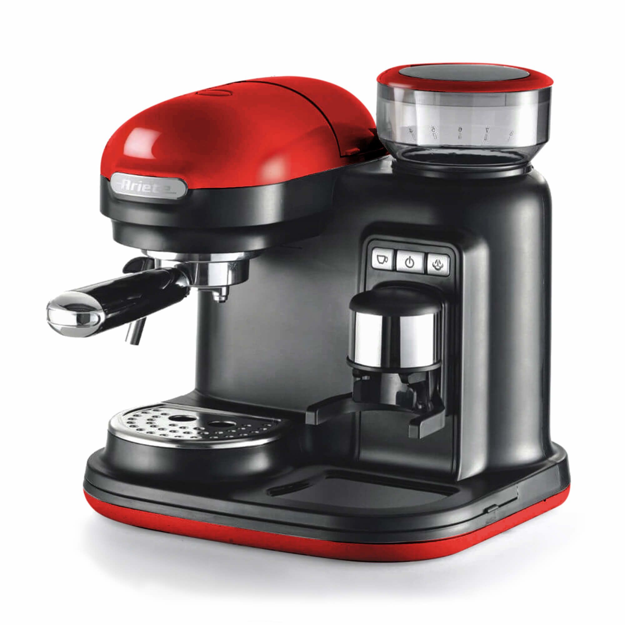 Ariete 1318 Moderna Espressomachine - Rood - Met Geïntegreerde Koffiemolen