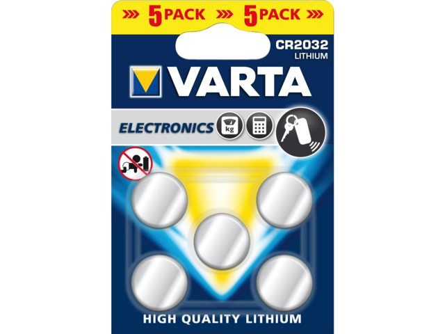 Varta Batterij knoopcel CR2032 lithium blister à 5stuk - 4008496850860