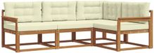 vidaXL Hoek loungeset 4 places Acacia naturel et crème
