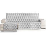 ECOMMERC3 Chaise longue bankhoes, normaal, links, omkeerbaar, met elastische elastieken, grijs, universele bankbeschermer voor chaise longue