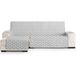 ECOMMERC3 Chaise longue bankhoes, normaal, links, omkeerbaar, met elastische elastieken, grijs, universele bankbeschermer voor chaise longue
