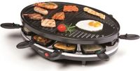 DOMO Raclettegrill DO9038G, geschikt voor maximaal 8 personen, met anti-aanbaklaag, 1,2 kW, zwart
