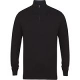 Henbury pull zippé noir Laine XXL