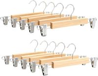 Merkloos Relaxdays Broekhangers - set van 10 - 36 cm - met klemmen - natuur