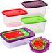 San Ignacio PACK 6 lunch dozen met deksels plus 12 TAPAS SILICON in diverse kleuren