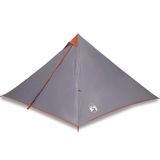 Tipi tent voor gezin 7-persoons waterdicht grijs en oranje