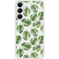 Samsung Galaxy A25 Feuilles de monstera Verstevigd hoesje met sublimatie bedrukking