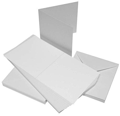 Crafts UK 50 Kaarten en Enveloppen, Wit, 5 x 7-Inch