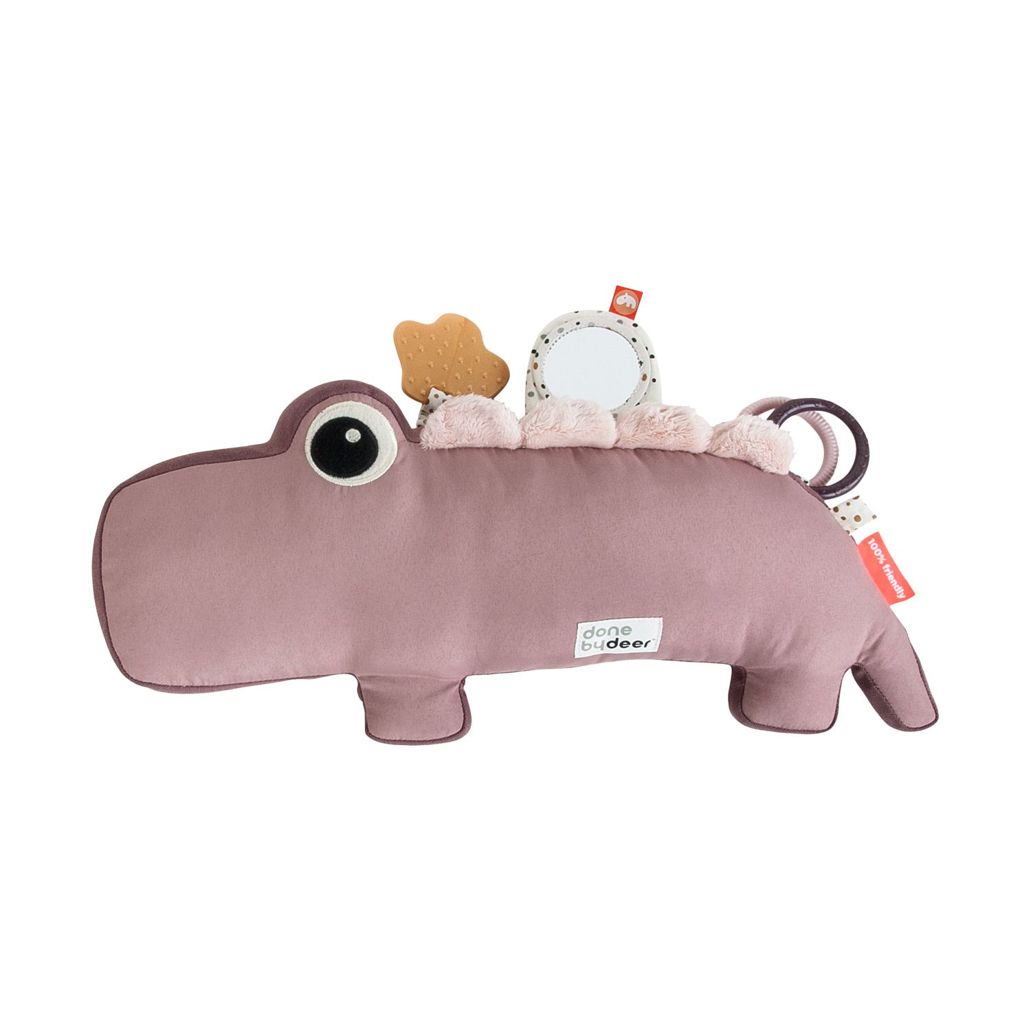 Done by Deer Croco Activiteiten knuffel Powder - Roze - Unisex